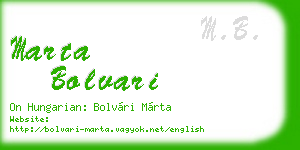 marta bolvari business card