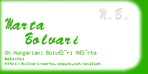 marta bolvari business card